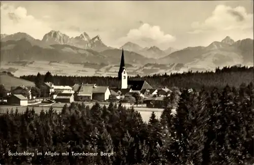 Ak Buchenberg im Allgäu, Teilansicht mit Tannheimer Berge