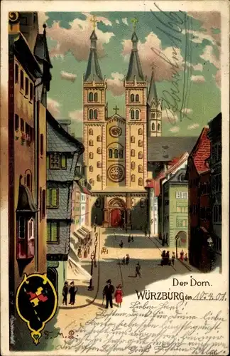 Künstler Litho Würzburg am Main Unterfranken, Dom