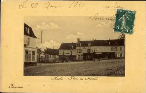 Ak Maule Yvelines, Place du Marché