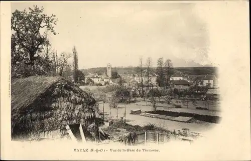 Ak Maule Yvelines, Vue de la Gare du Tramway