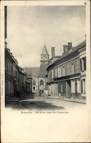 Ak Beuzeville Eure, Vue prise route de Cormeilles