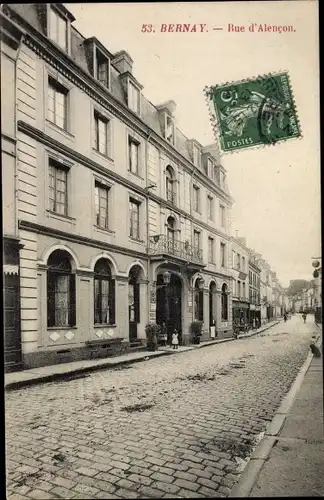 Ak Bernay Eure, Rue d'Alencon