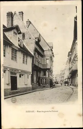 Ak Bernay Eure, Rue Auguste le Prévost