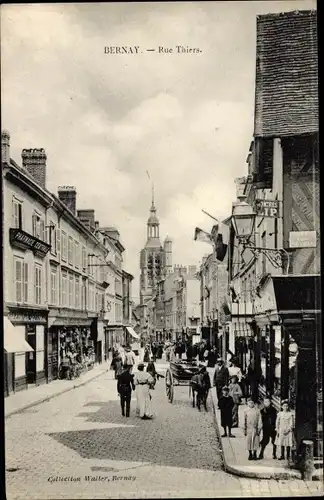 Ak Bernay Eure, Rue Thiers