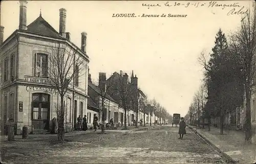 Ak Longué Maine et Loire, Avenue de Saumur, Chevalier