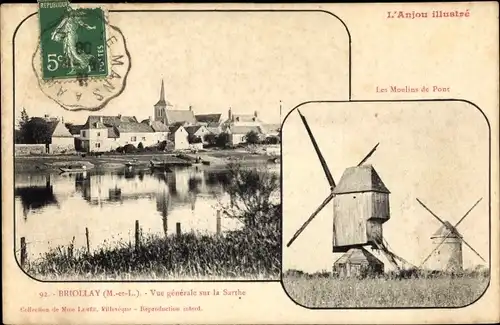 Ak Briollay Maine et Loire, Les Moulins de Pont, Vue générale