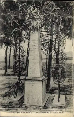 Ak Dannemois Essonne, Monument des Francs Tireurs