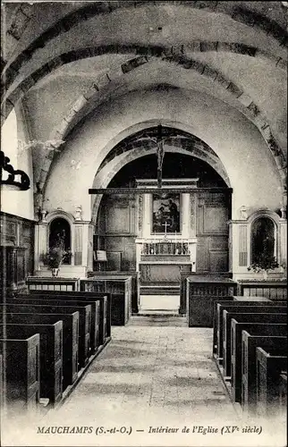 Ak Mauchamps Essonne, Interieur de l'Eglise