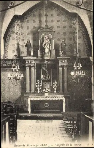 Ak Loir et Cher, Église de Vernon, Chapelle de la Vierge