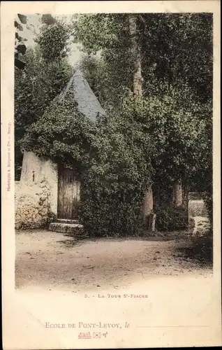 Ak Pontlevoy Loir et Cher, École, La Tour S' Flacre