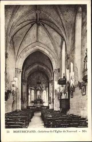 Ak Montrichard Loir et Cher, Intérieur de l'Église de Nanteuli