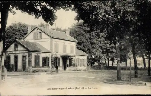 Ak Bonny sur Loire Loiret, La Gare