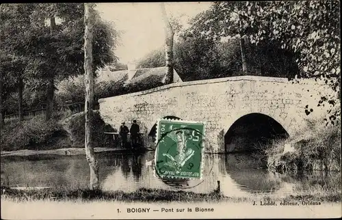 Ak Boigny Loiret, Pont sur la Bionne
