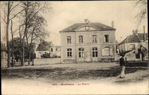 Ak Montceaux Seine-et-Marne, La Mairie