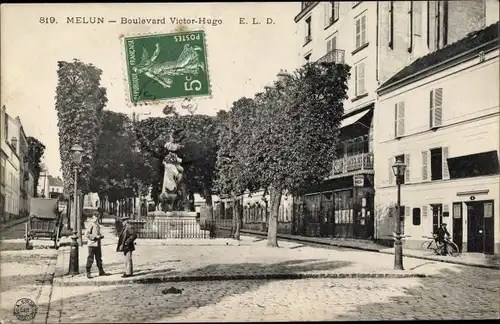 Ak Melun Seine et Marne, Boulevard Victor Hugo