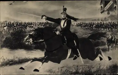 Künstler Ak Berittene Soldaten, Ginther 1921