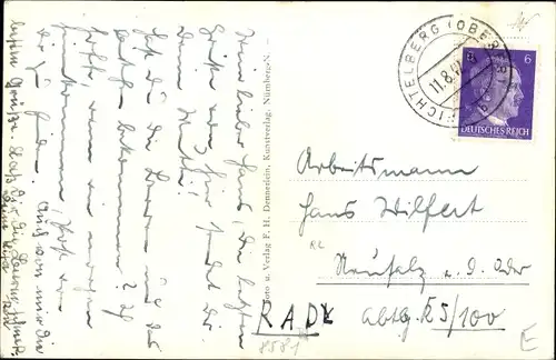 Ak Warmensteinach Oberfranken Bayern, Blick vom Winkel ins Knopfbachtal