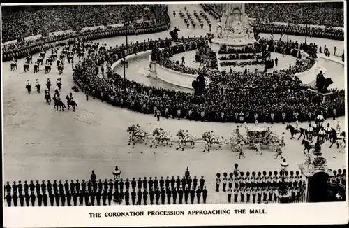 Ak London City, The Coronation Procession approaching the Mall, Kutsche