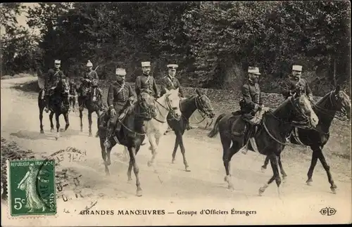 Ak Grandes Manoeuvres, Groupe d'Officiers Etrangers, britische Soldaten