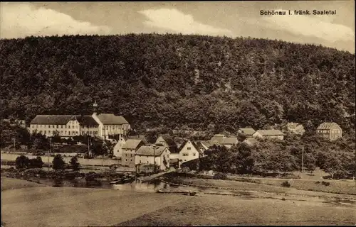 Ak Gemünden am Main Unterfranken, Teilansicht, Kloster