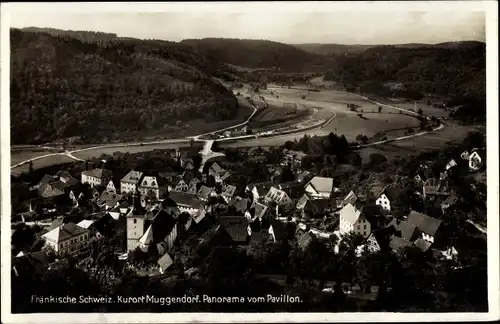 Ak Muggendorf Wiesenttal Fränkische Schweiz, Panorama vom Pavillon
