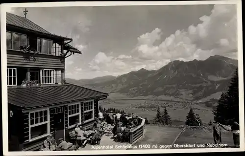 Ak Oberstdorf im Oberallgäu, Alpenhotel Schönblick, Nebelhorn