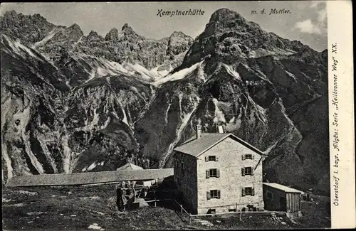 Ak Oberstdorf im Oberallgäu, Kemptnerhütte m. d. Muttler