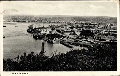 Ak Durban Südafrika, Docks, Panorama