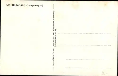 Künstler Ak Marschall, J., Langenargen Baden Württemberg, Bodenseepartie