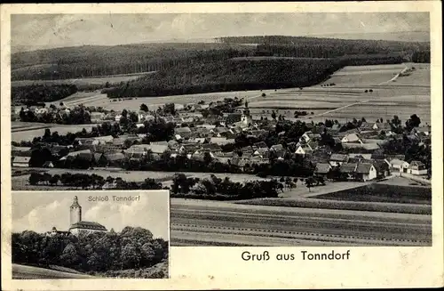 Ak Tonndorf in Thüringen, Gesamtansicht, Schloss