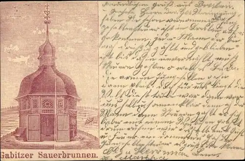 Litho Wrocław Breslau in Schlesien, Gabitzer Sauerbrunnen