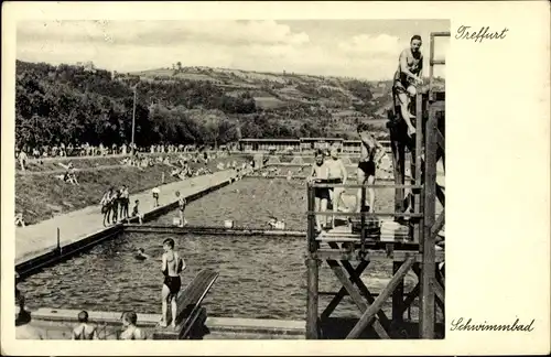 Ak Treffurt an der Werra, Schwimmbad