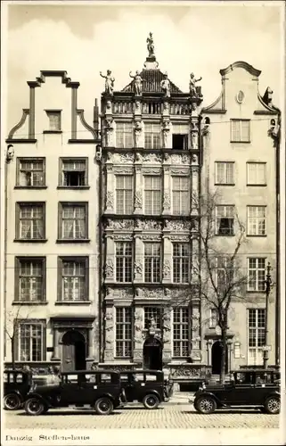 Ak Gdańsk Danzig, Steffenshaus, Straßenansicht