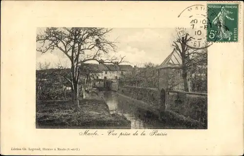 Ak Maule Yvelines, Vue prise de la Prairie