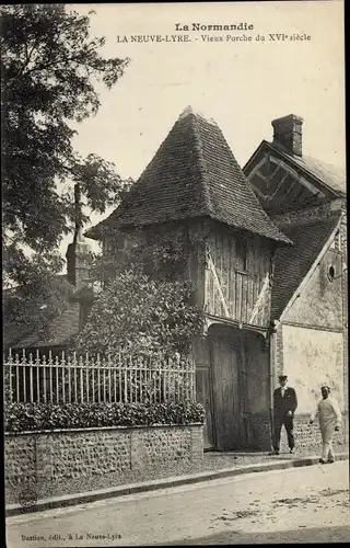 Ak La Neuve Lyre Eure, Vieux Porche du XVI Siecle