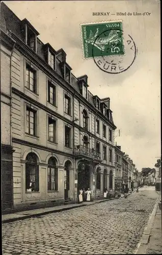 Ak Bernay Eure, Hôtel du Lion d'Or