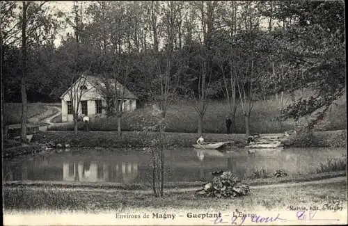 Ak Magny en Vexin Val-d’Oise, Château de Gueptant, L'Étang