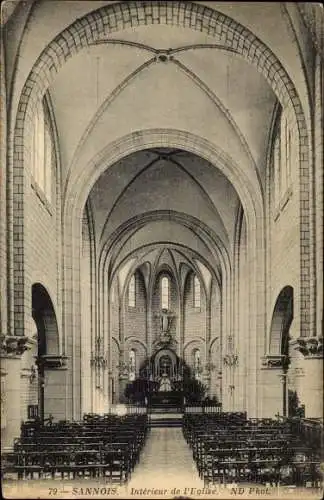 Ak Sannois Val d’Oise, Intérieur de l'Église