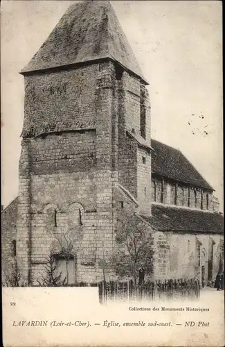 Ak Lavardin Loir et Cher, Église, ensemble sud ouest