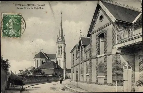 Ak Autry le Châtel Loiret, Entree Route de Chatillon