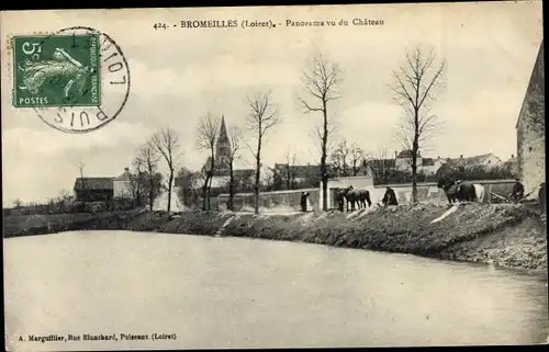 Ak Bromeilles Loiret, Panorama vu du Chateau