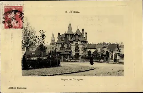 Ak Melun Seine et Marne, Square Chapus