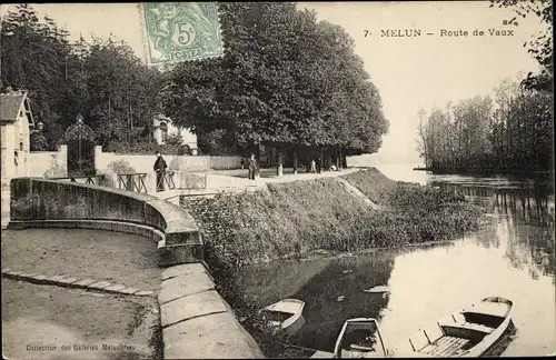 Ak Melun Seine et Marne, Route de Vaux