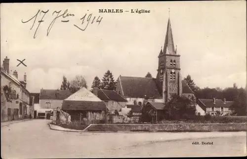 Ak Marles en Brie Seine et Marne, L'Église