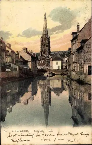 Ak Harfleur Seine-Maritime, L'Eglise