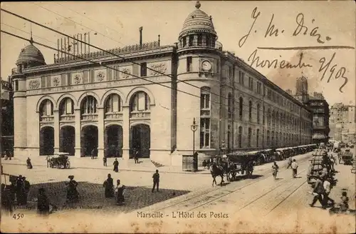 Ak Marseille Bouches du Rhône, L'Hôtel des Postes