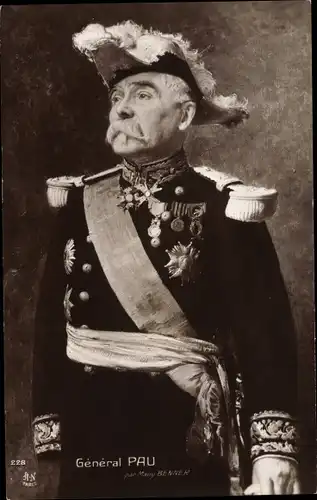 Künstler Ak Benner, General Paul Pau, Portrait