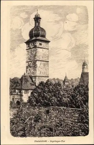 Künstler Ak Dinkelsbühl in Mittelfranken, Segringer Tor