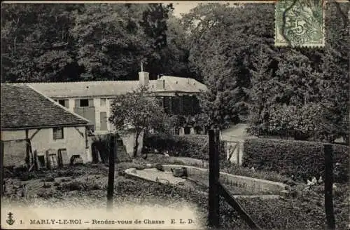 Ak Marly le Roi Yvelines, Rendez vous de Chasse