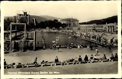 Ak Baden bei Wien in Niederösterreich, Thermal Strandbad